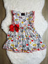 Bowtism Girls School Talk Ruffled Lace Dress with Matching Bow - Bowtism
